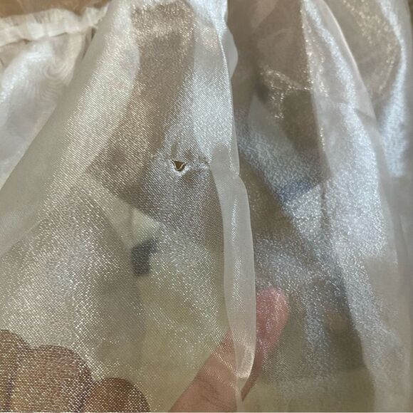 NEW Love J white organza sheer faux wrap peplum top blouse XL - Picture 8 of 13